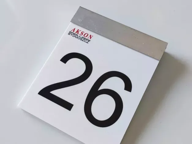 6mm PVC information sign with single-sided print and aluminum profile for wall mounting - Design