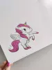 Unicorn dry-erase board for kids 328 - Features a unicorn with a pink mane and rainbow design.