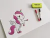 Unicorn Magnetic Dry Erase Board for Kids 328 - Features a unicorn with a pink mane and rainbow design.