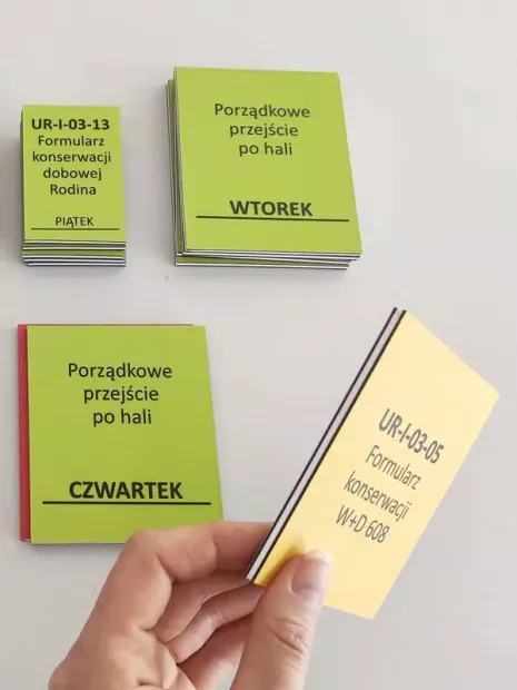 Double-sided printed magnet with a 2mm PVC core, featuring a custom design. Square cards in various colors.