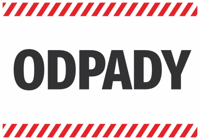 Waste Sticker N638 - Graphic design with large "WASTE" text on a white background, surrounded by red and white stripes.