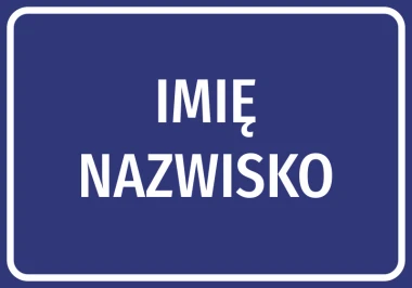 Personalized Name and Surname Sticker - Simple rectangular design with large letters on a dark background.