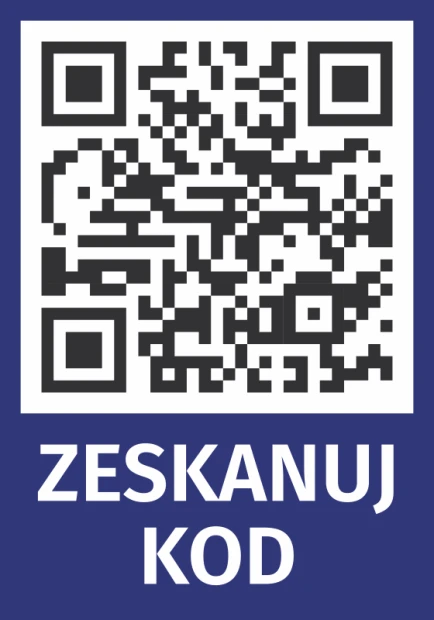QR Code Sticker - Graphic Design. Square QR code on a dark background with white text.