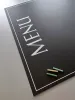 Chalkboard menu 066 - Black rectangle with white MENU text and pastel-colored chalk.