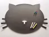Chalkboard magnetic board for kids in cat shape with ears, eyes, and whiskers, includes chalk.