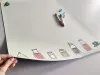 Magnetic dry-erase board for the kitchen with spice jar illustrations on a white background.
