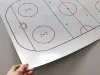 Tactical dry-erase coach board 186 for hockey - Features a graphic of a hockey rink with lines.