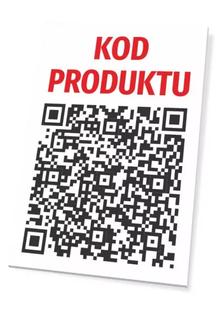 QR code product label - Graphic design. Red "PRODUCT CODE" text above a black QR code on a white background.
