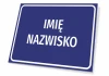Name and Surname Plaque - Graphic Design. Rectangular plaque with white text on a blue background.