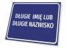 Name and Surname Plaque - Simple rectangular design with white text on a blue background.