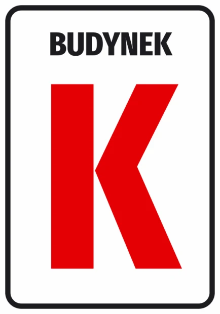 Building sticker with a number or letter - Graphic design. Red letter K symbol on a white background.
