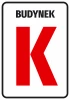 Building sticker with a number or letter - Graphic design. Red letter K symbol on a white background.