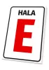 Hall sign with letter or number designation - Simple rectangle with white background and black text HALA.