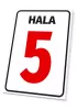 Hala sign with letter or number designation - Simple design with a white background and black HALA text.