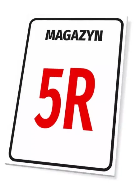 Wall plaque for warehouse labeling with number or letter - Simple design with white background and black frame.