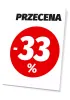 Sale sign, percentage value - Graphic design. Red circle with white text SALE and large digits -33%