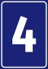 Number sticker - Graphic design. Number 4 in white on a dark blue background.
