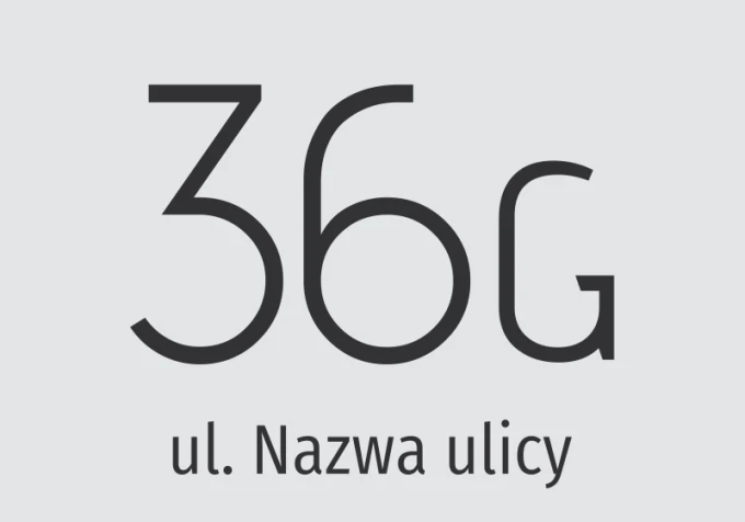 Address sticker for home - Graphic design with large numbers and text in a simple, readable style.