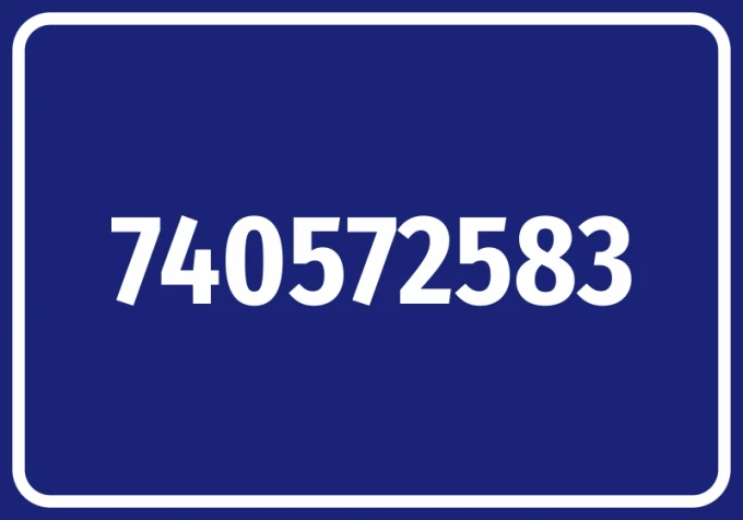Sticker with number - Graphic design. Simple rectangular shape with large digits on a dark background.