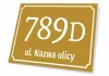House number plaque, street - Graphic design. Rectangular plaque with number 789D and text St. Street Name.