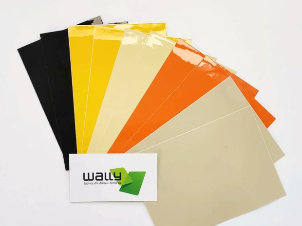 Set of color samples for dry-erase boards - Graphic design. Simple rectangles in various colors on a white background.
