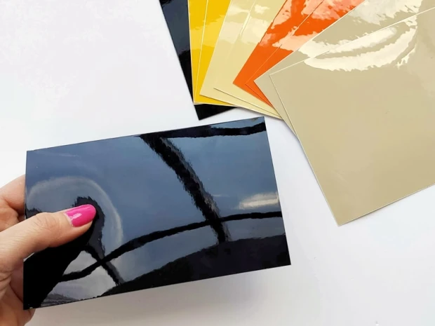 Set of color samples for dry-erase boards - Graphic design. Simple rectangles in various colors on a white background.