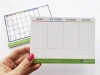 Set of printed dry-erase board samples - Graphic design. Simple layout with fields to fill in.