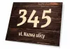 House sign T671 with number and street - Rectangular sign featuring large number 345 and text St. Name.