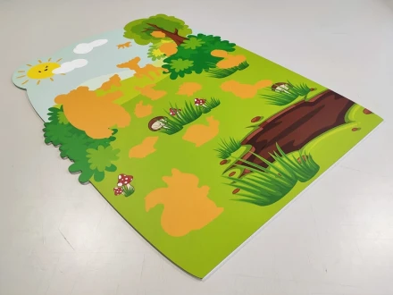 Indywidualna tablica magnetyczna, kształtowa z nadrukiem usztywniona podłożem PCV 5mm w rozmiarze 69 x 92 cm