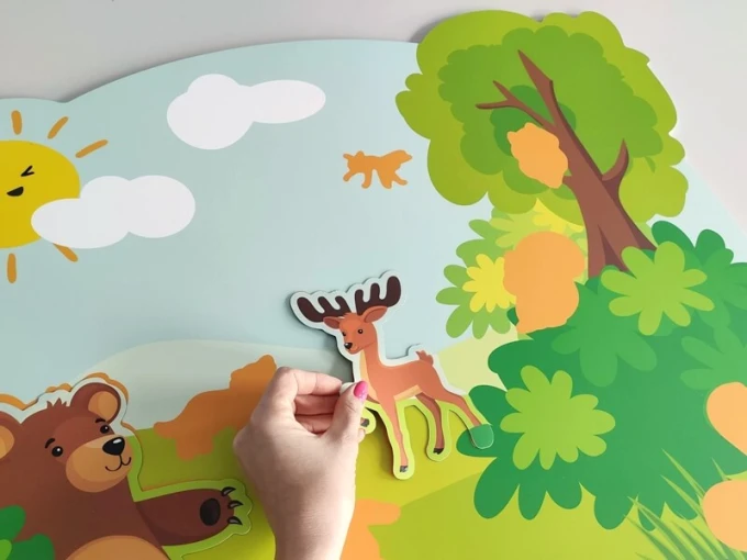 Custom magnetic board with printed design, reinforced PVC backing 5mm, size 69 x 92 cm - Pattern.
