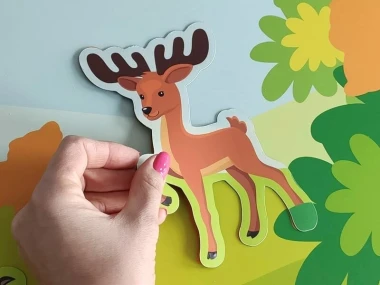 Custom-shaped magnets based on design, matte finish - Features a deer with large antlers.