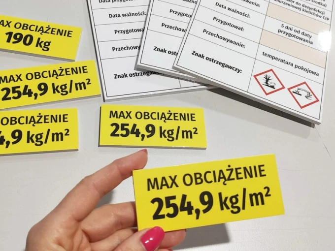 Set of individual dry-erase boards with design - Graphic pattern. Yellow rectangles with black text.