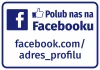 Facebook profile address sticker - Graphic design featuring the Facebook logo and blue text.