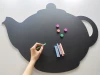 Chalkboard magnetic board for kitchen teapot 402 - Teapot shape with colorful chalks and magnets.