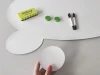Dry-erase magnetic board for the office, speech bubble design with space for notes.