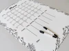 Dry-erase board Planner 477 - Graphic design with floral motifs and grids for planning.