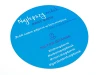 40 cm diameter circle with graphic design and laminate flooring. 1.5 mm aluminum material. Blue background.