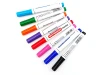 Set of 8 colorful dry-erase markers - Graphic design. Markers in various colors arranged in a row.