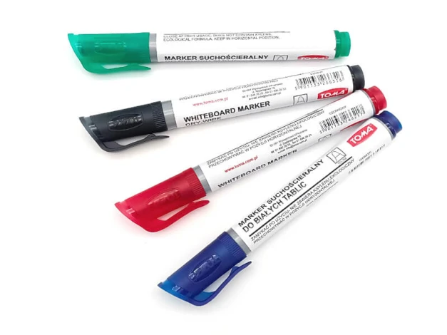 Toma T266 dry-erase marker set - graphic design. Markers in various colors with round tips.