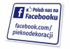 Facebook profile address plaque - Graphic design. Rectangle with blue background, white text, and Facebook icon.