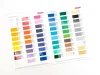 Glossy sticker color swatch - Graphic design. Rectangular color samples in various shades.