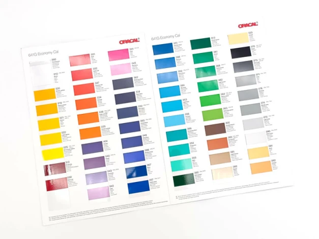 Glossy sticker color swatch - Graphic design. Rectangular color samples in various shades.