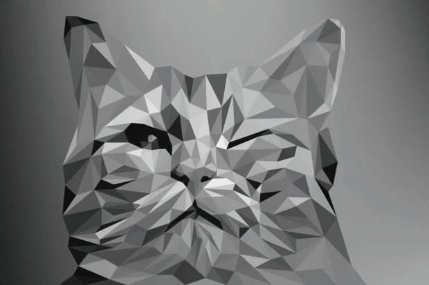 Wall mural cat FP 6434 - Graphic design. Geometric cat shape in shades of gray.