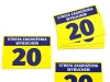 Explosion hazard sticker N261 - Graphic design. Yellow background with large blue numbers and text.