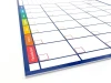 Weekly dry-erase planner board 261 - Graphic design with a simple grid for days of the week and colorful sections.