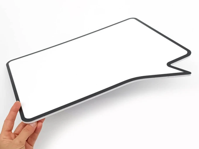 Magnetic dry-erase board with black edging, 5mm PVC, smoke pattern 048, size 42x32cm.