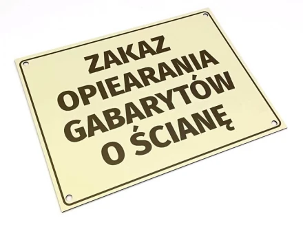 Indywidualna tabliczka informacyjna, dibond 3 mm w rozmiarze 40x30 cm z nawierconymi otworami