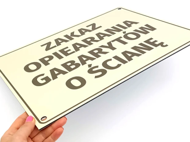 Custom information plaque, 3mm dibond, 40x30 cm with pre-drilled holes - Graphic design. Plaque.