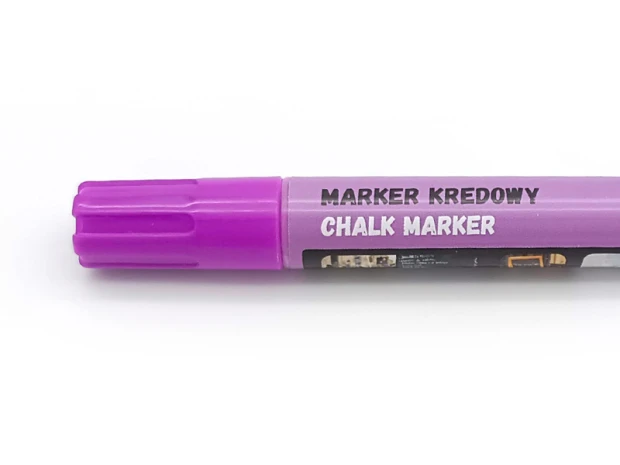 Toma TO-292 chalk marker in various colors - Purple with label, featuring a graphic design.