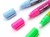 Toma TO291 chalk marker - 8x5mm - graphic design. Set of three markers in blue, pink, and green with caps.